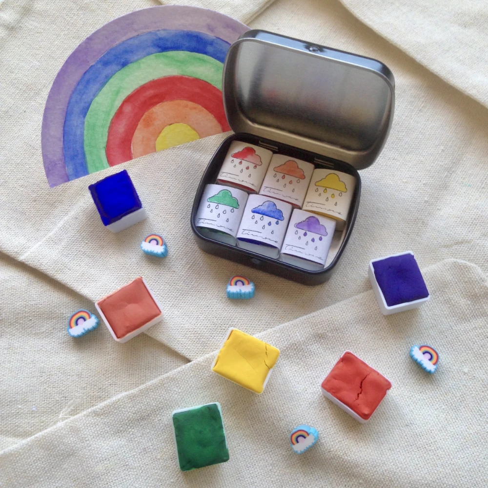 PALETA ARCOÍRIS - Set de Pintura de Acuarela Artesanal